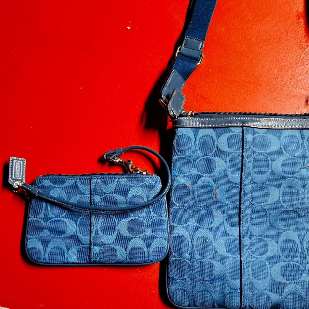Coach wrist wallet  and side satchel
